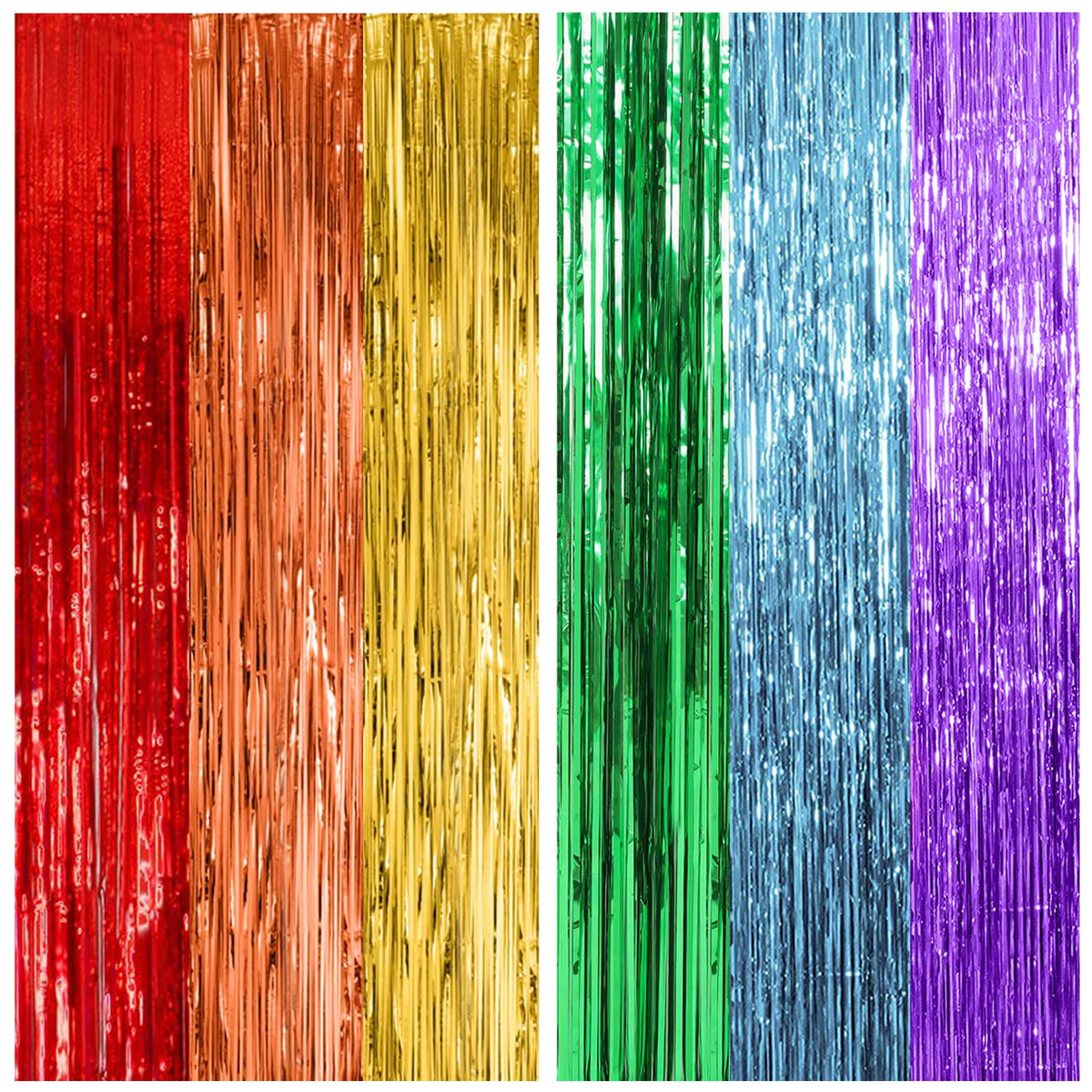 Foil Fringe Streamer Backdrop Curtain for Party Events