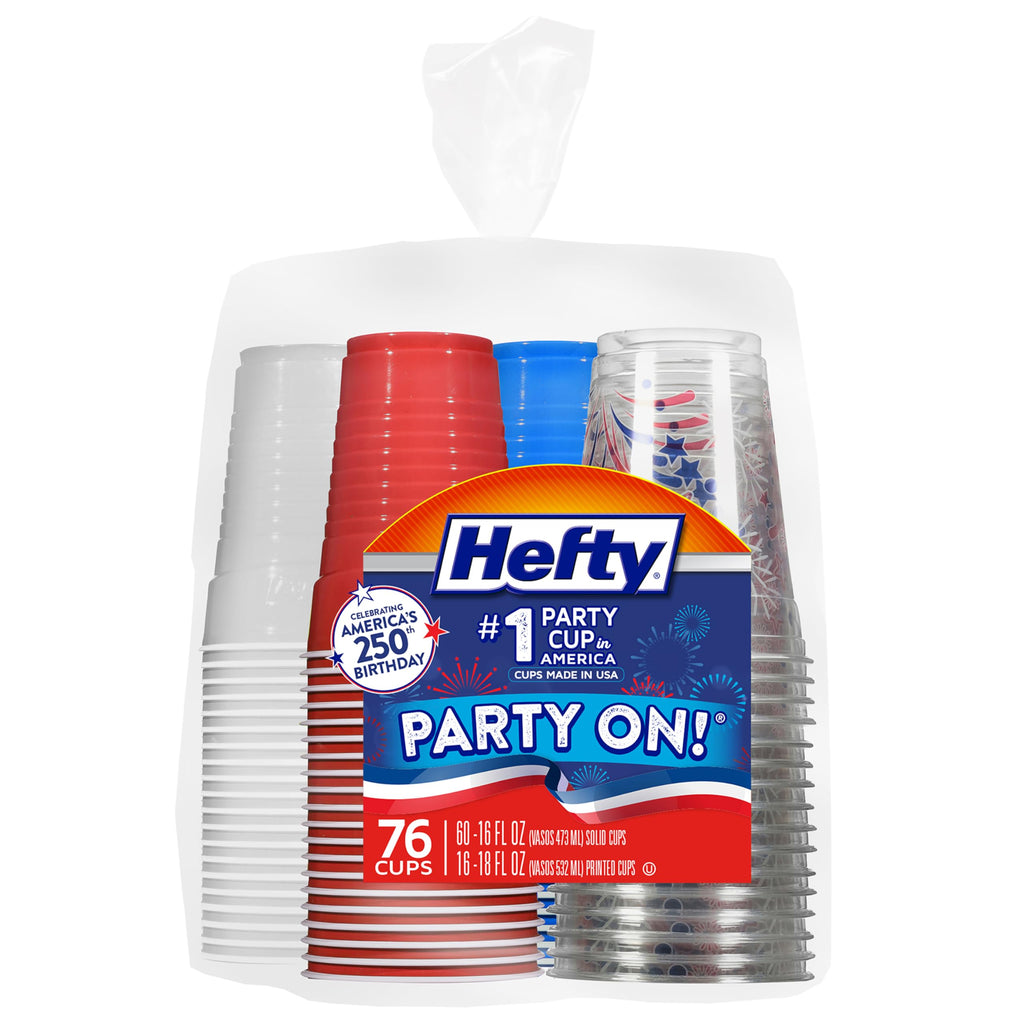 Hefty Party On Disposable Plastic Cups