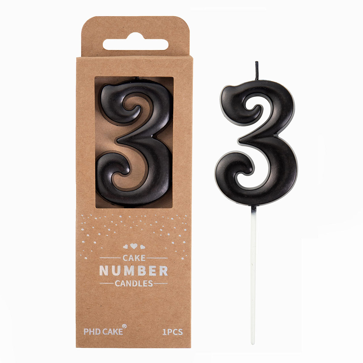 Large Elegant Number Candle for Birthday Cake Celebrations