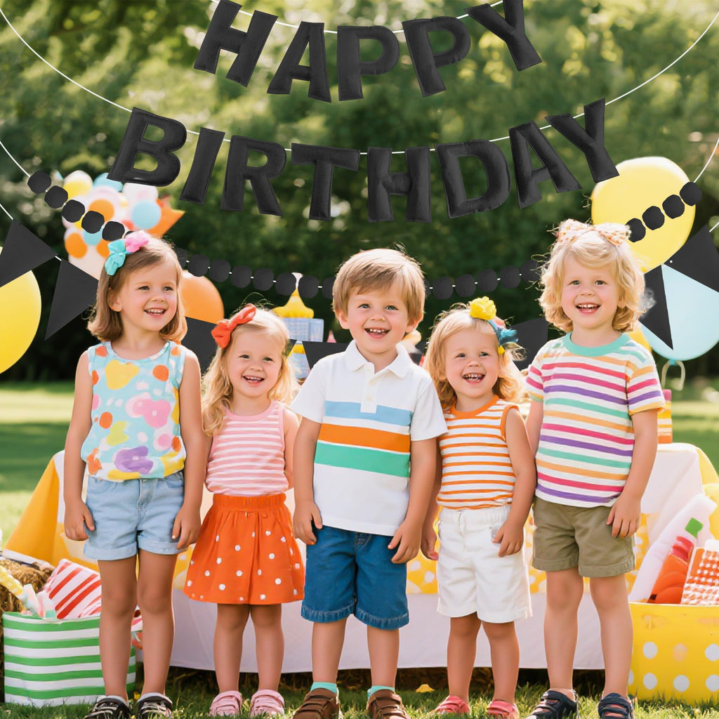 3-Piece Pre-Strung 3D Happy Birthday Banner Set