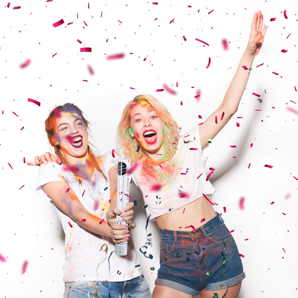 5-Pack Pink 40 cm Confetti Cannons for Party Celebrations