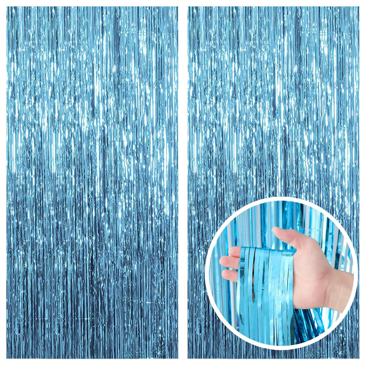 Foil Fringe Streamer Backdrop Curtain for Party Events