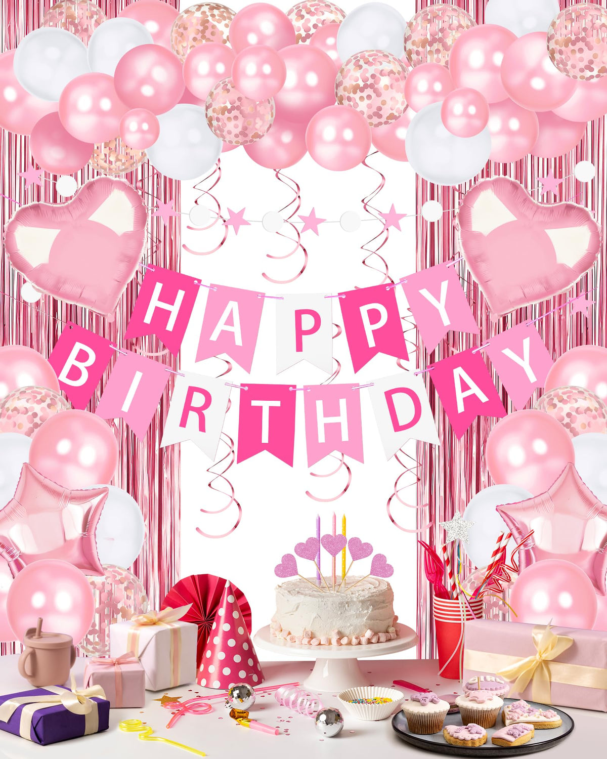 Happy Birthday Banner & Balloon Party Decoration Set