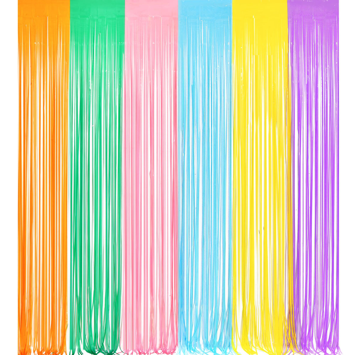 2-Pack Foil Fringe Backdrop Curtains for Party Events