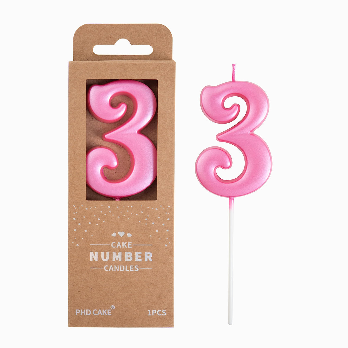 Large Elegant Number Candle for Birthday Cake Celebrations