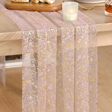 Metallic Foil Gauze Table Runner for Party Decor