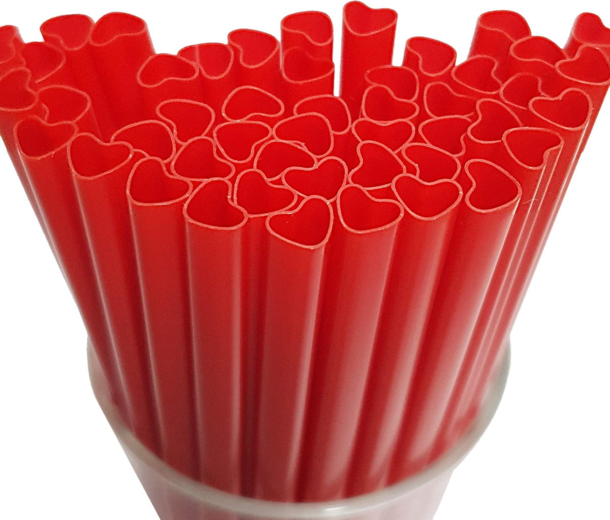 Red & Pink Heart-Shaped Drinking Straws for Parties