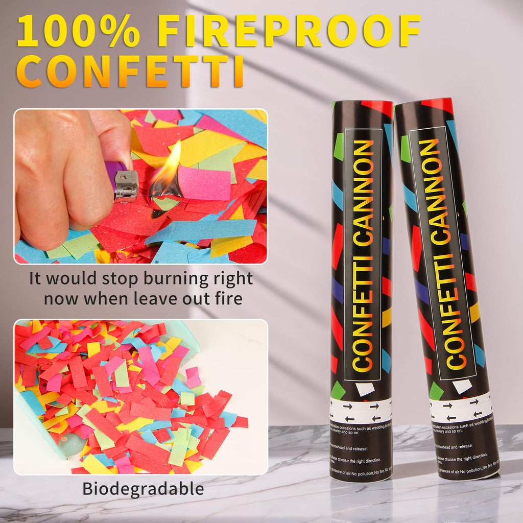 6-Pack 12-Inch Confetti Cannons for Party Celebrations