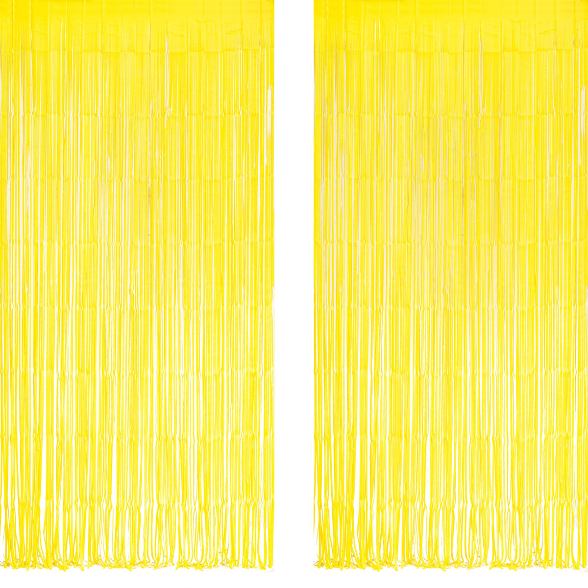 2-Pack Foil Fringe Backdrop Curtains for Party Events