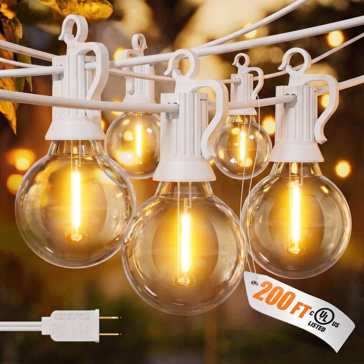 Dimmable G40 LED Outdoor String Lights for Patio Events