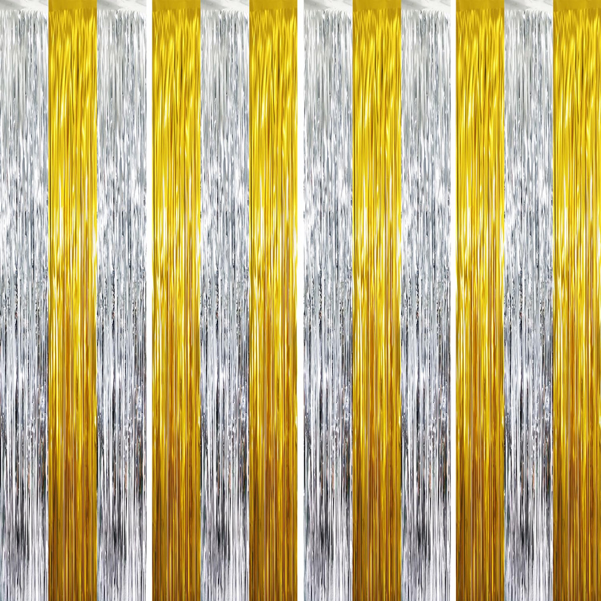 Metallic Tinsel Fringe Backdrop Curtain for Party Events