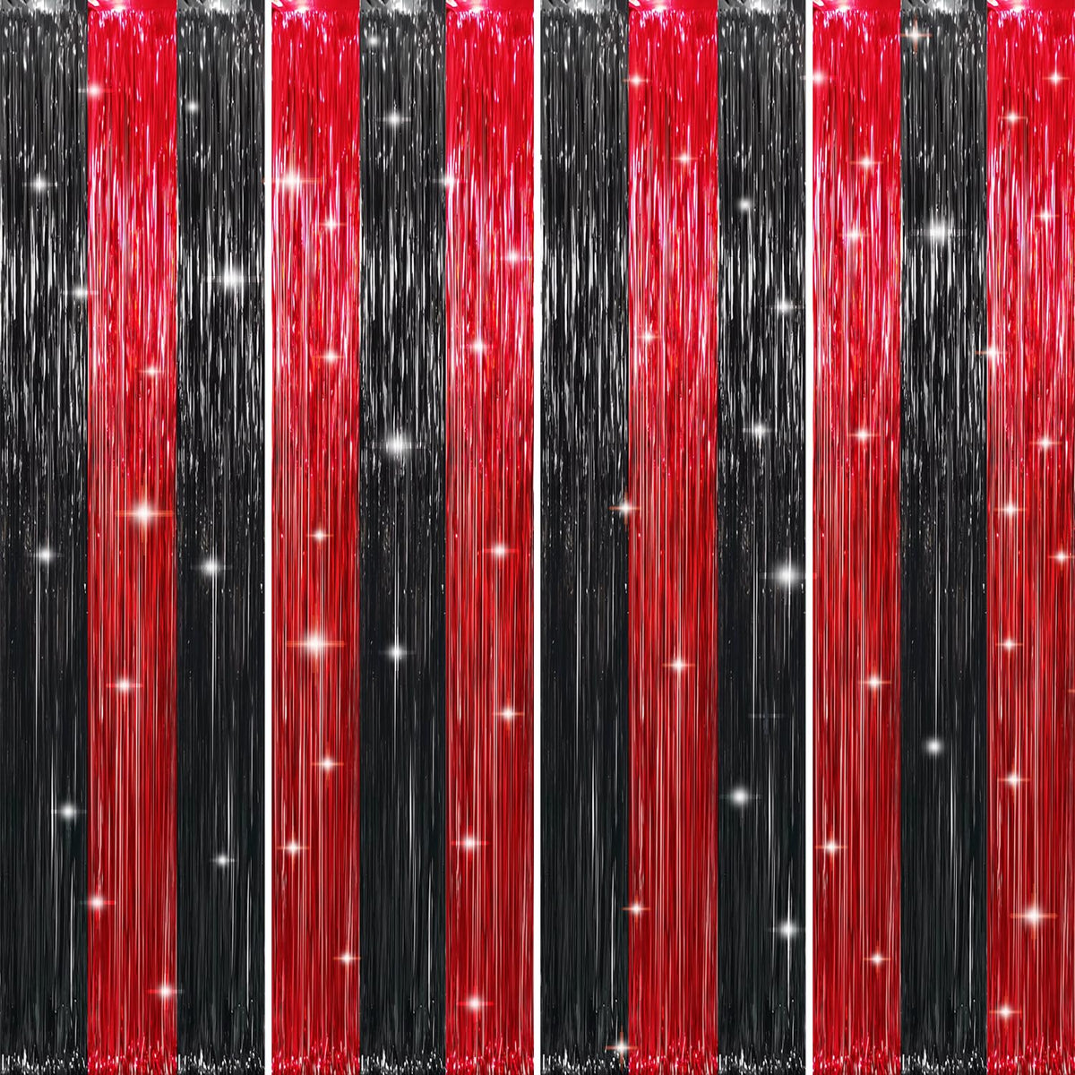 Metallic Tinsel Fringe Backdrop Curtain for Party Events