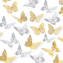 48-Piece 3D Butterfly Wall Sticker Set for Party Decor