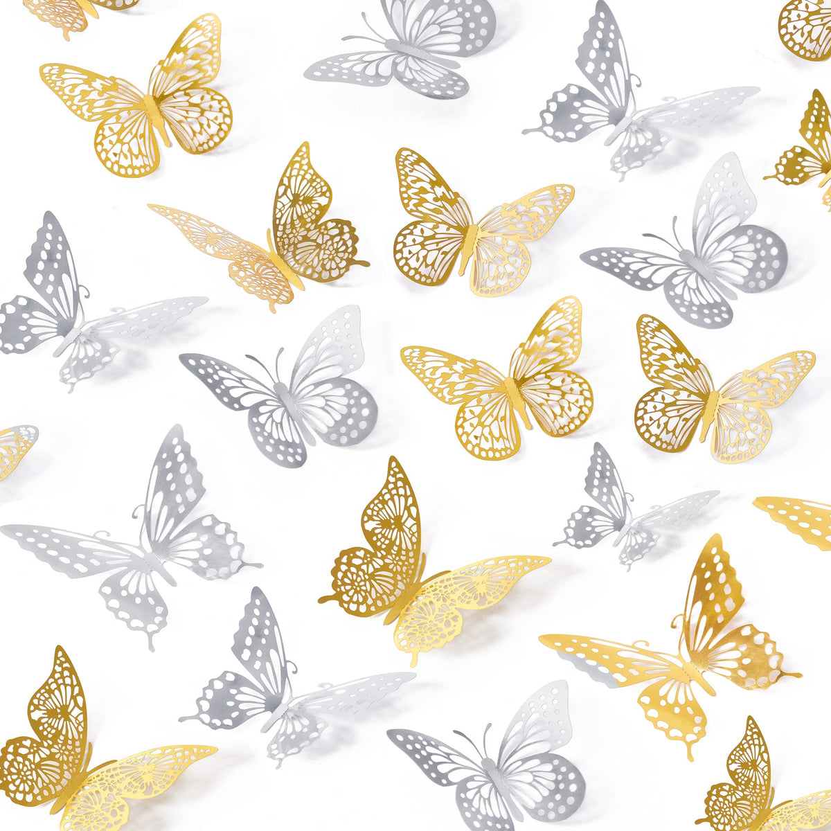 48-Piece 3D Butterfly Wall Sticker Set for Party Decor