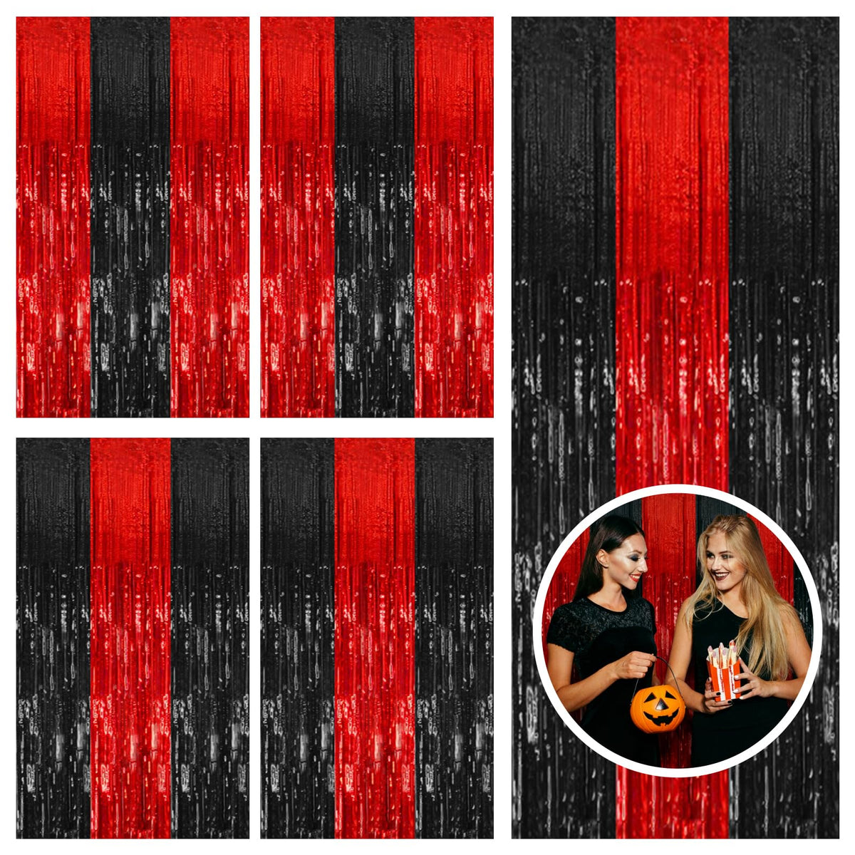Foil Fringe Streamer Backdrop Curtain for Party Events