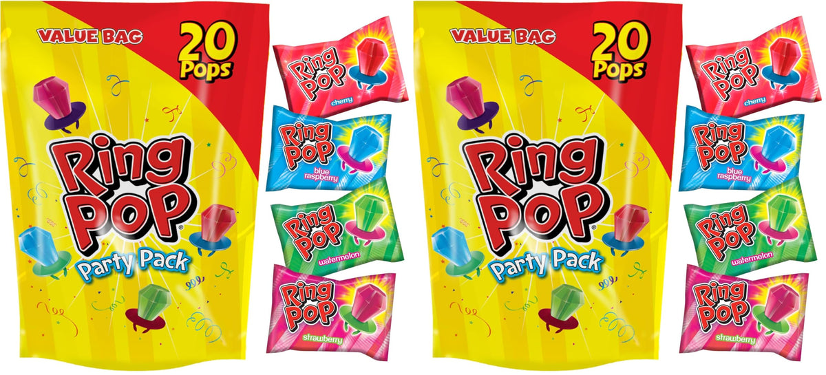 30-Count Ring Pop Lollipops Variety Pack for Party Favors
