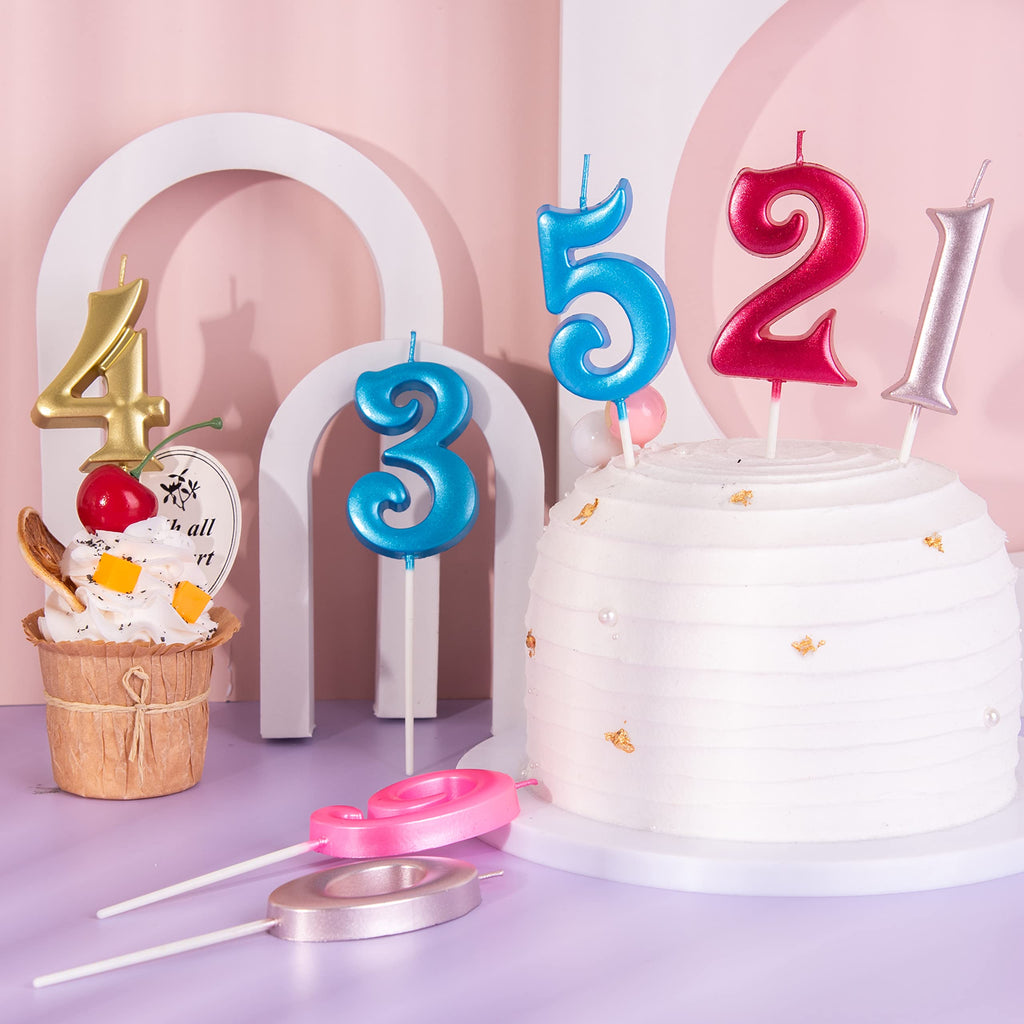 Large Elegant Number Candle for Birthday Cake Celebrations