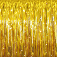 Metallic Tinsel Fringe Backdrop Curtain for Party Events