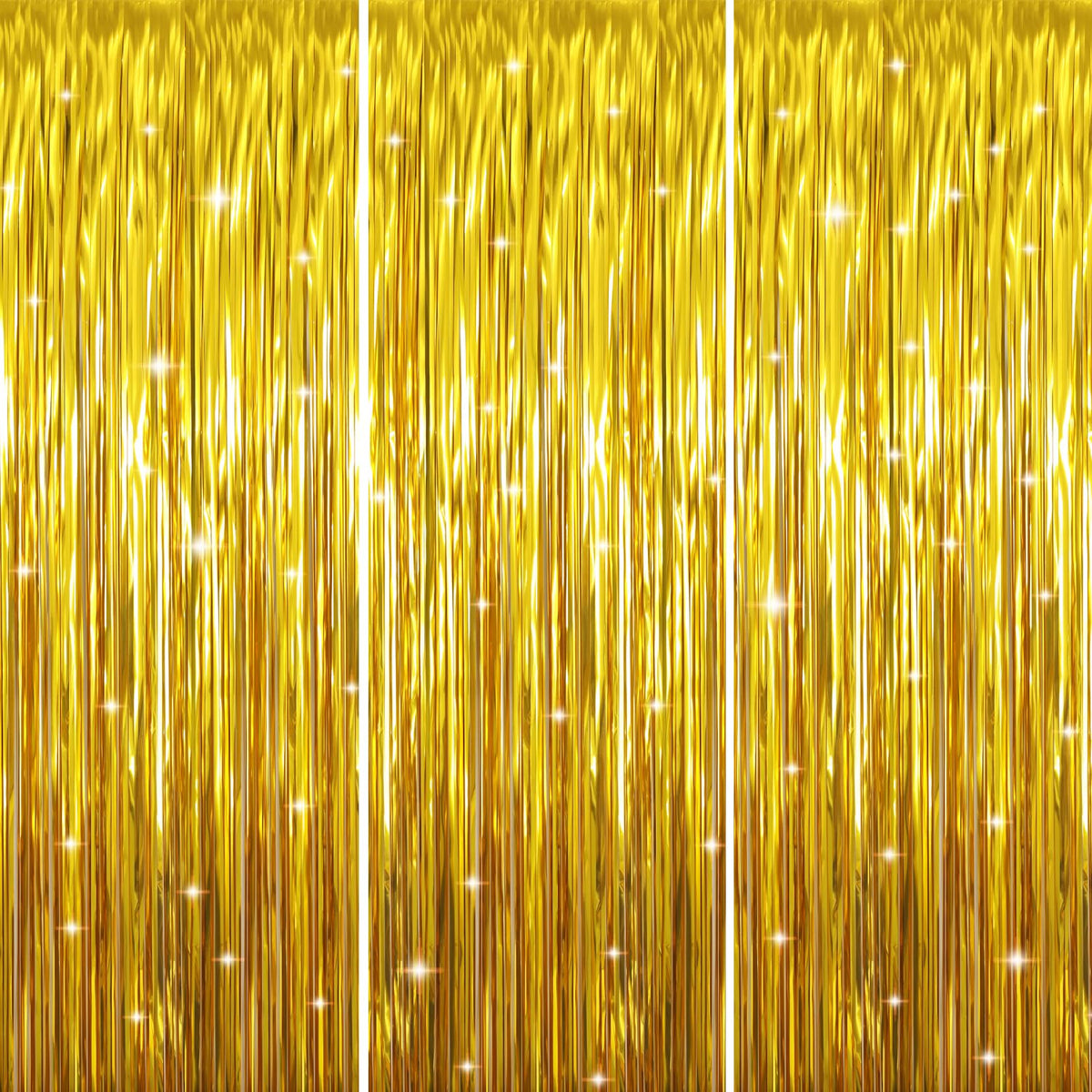 Metallic Tinsel Fringe Backdrop Curtain for Party Events