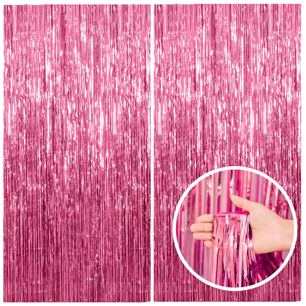 Foil Fringe Streamer Backdrop Curtain for Party Events