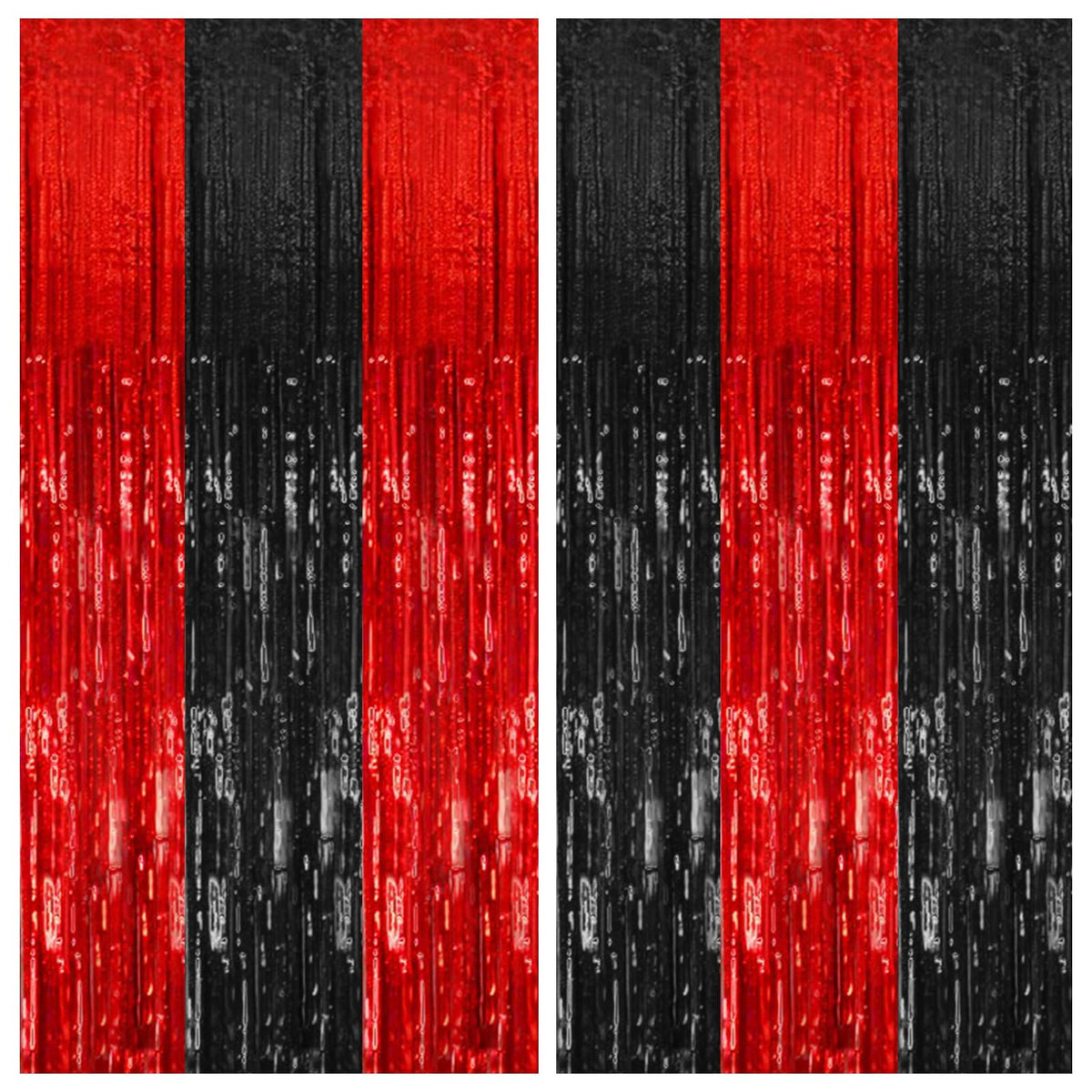 Foil Fringe Streamer Backdrop Curtain for Party Events