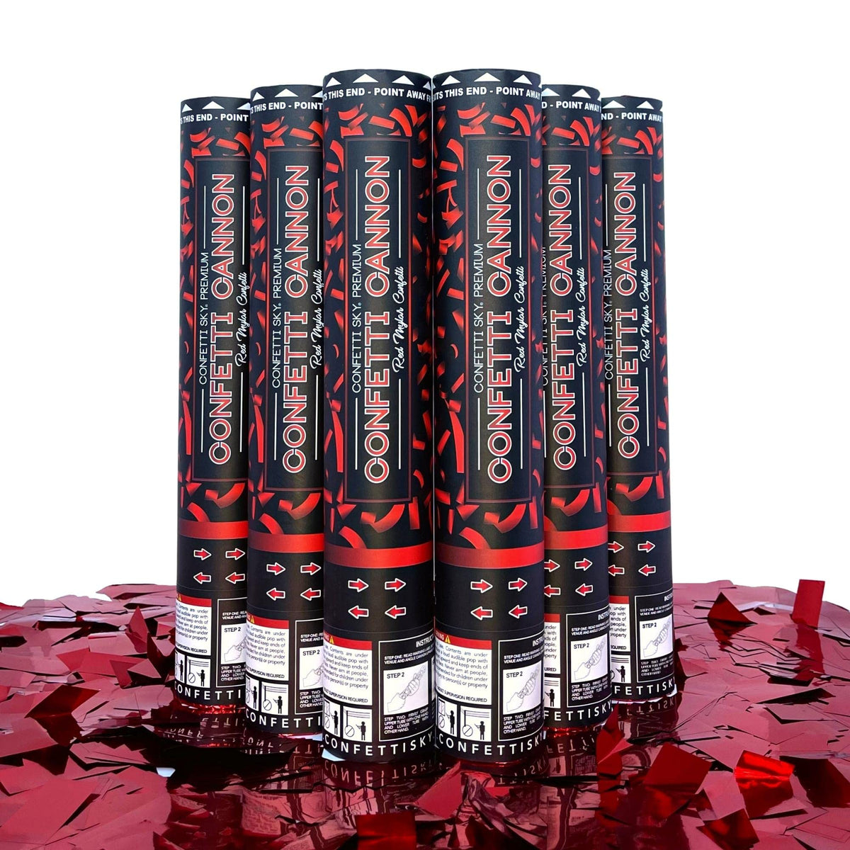 6-Pack 12-Inch Confetti Cannons for Party Celebrations