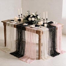 Metallic Foil Gauze Table Runner for Party Decor
