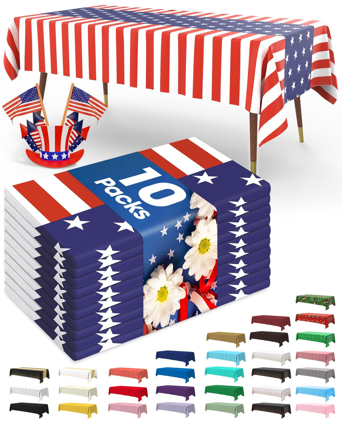 Disposable Plastic Tablecloth for Parties & Events