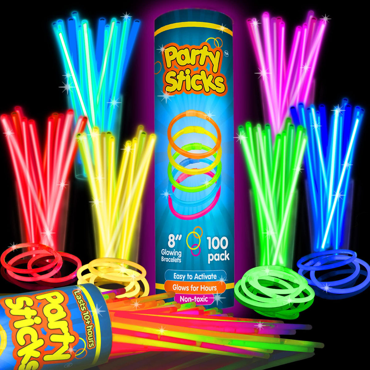 Glow Sticks with Neon Bracelets & Necklaces for Parties