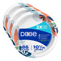 Dixie Large Paper Plates, 10 Inch, 54 Count, 2X Stronger*, Microwave-Safe, Soak-Proof, Cut Resistant, Disposable Plates For Everyday Breakfast