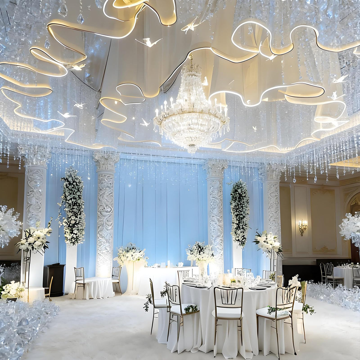Wedding Ceiling Drapery Light Strip for Party Decor