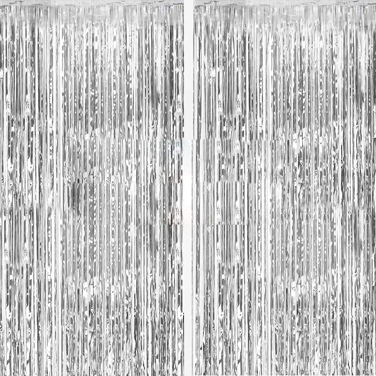 Metallic Foil Fringe Backdrop Curtain for Party Events
