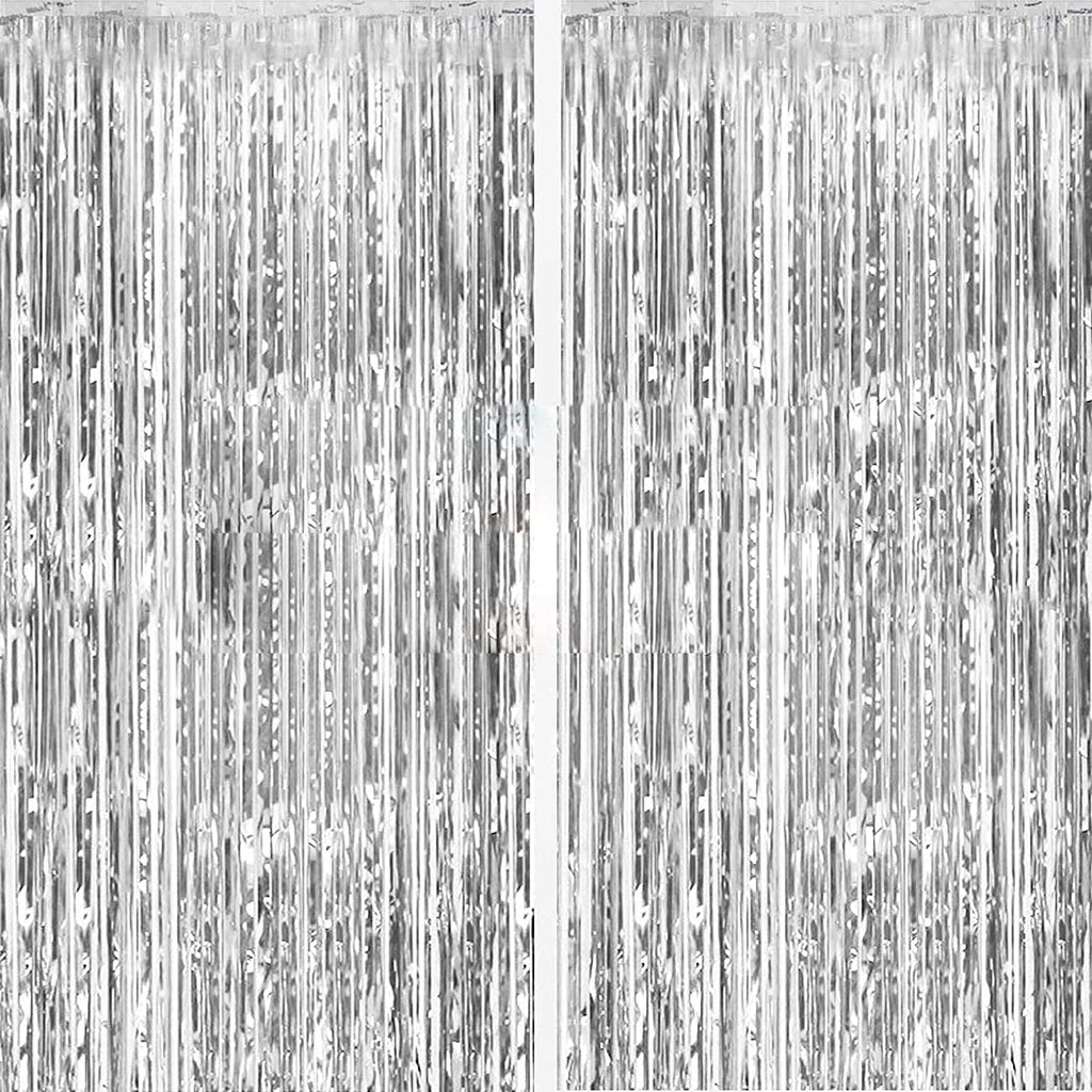 Metallic Foil Fringe Backdrop Curtain for Party Events