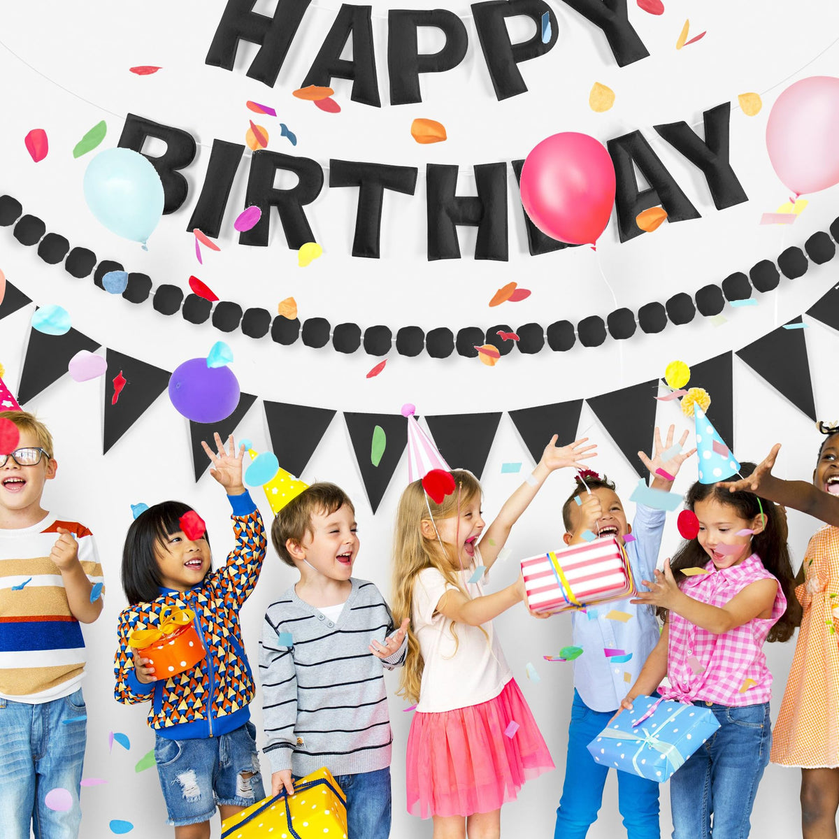 3-Piece Pre-Strung 3D Happy Birthday Banner Set