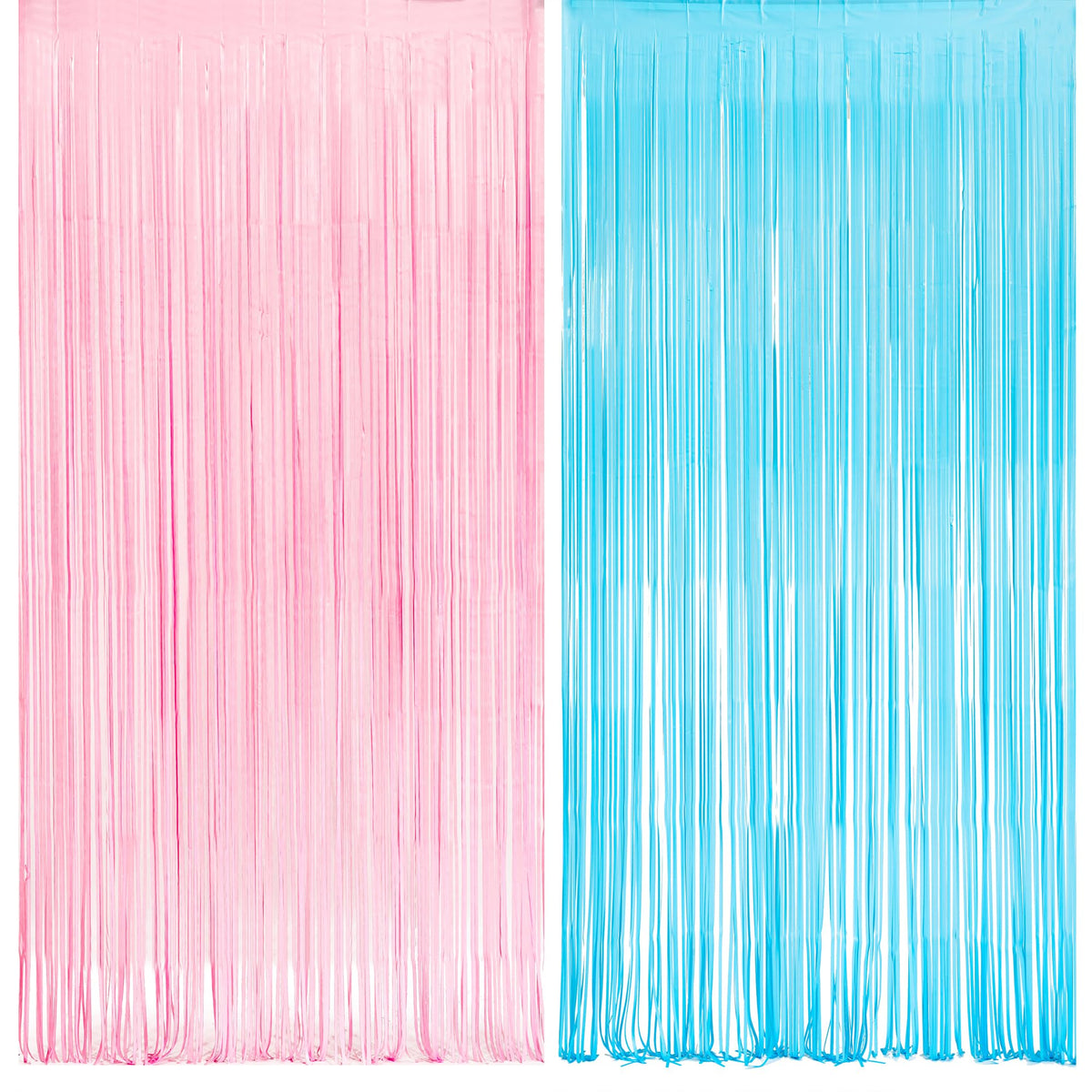2-Pack Foil Fringe Backdrop Curtains for Party Events