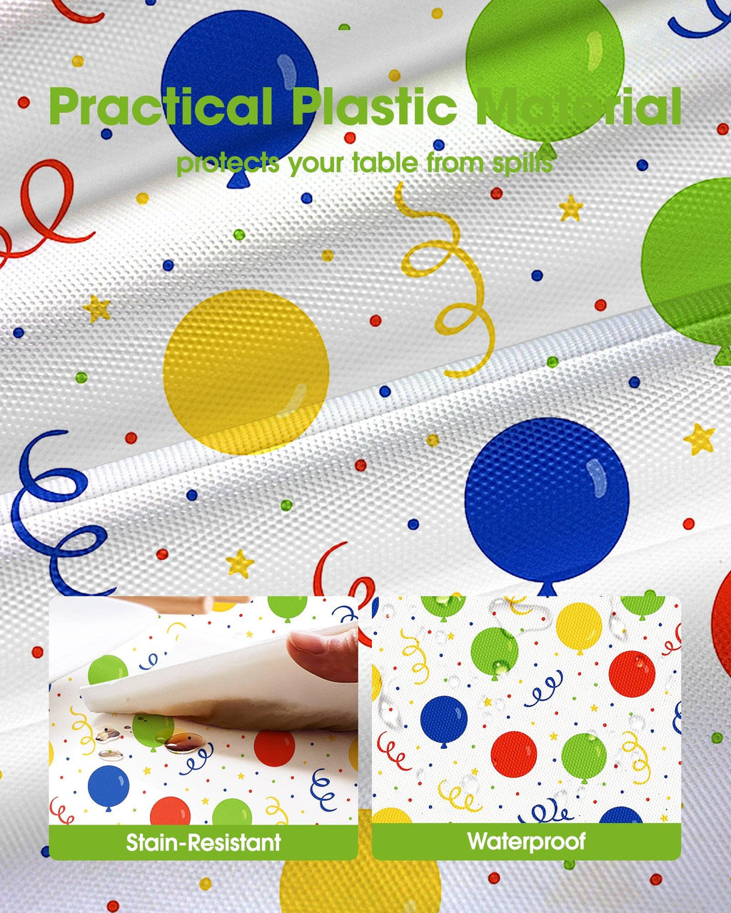 Pureegg Plastic Table Cloth Disposable, Table Cloths for Parties, Decorative Tablecloths, Plastic Cover, Leakproof & Sturdy