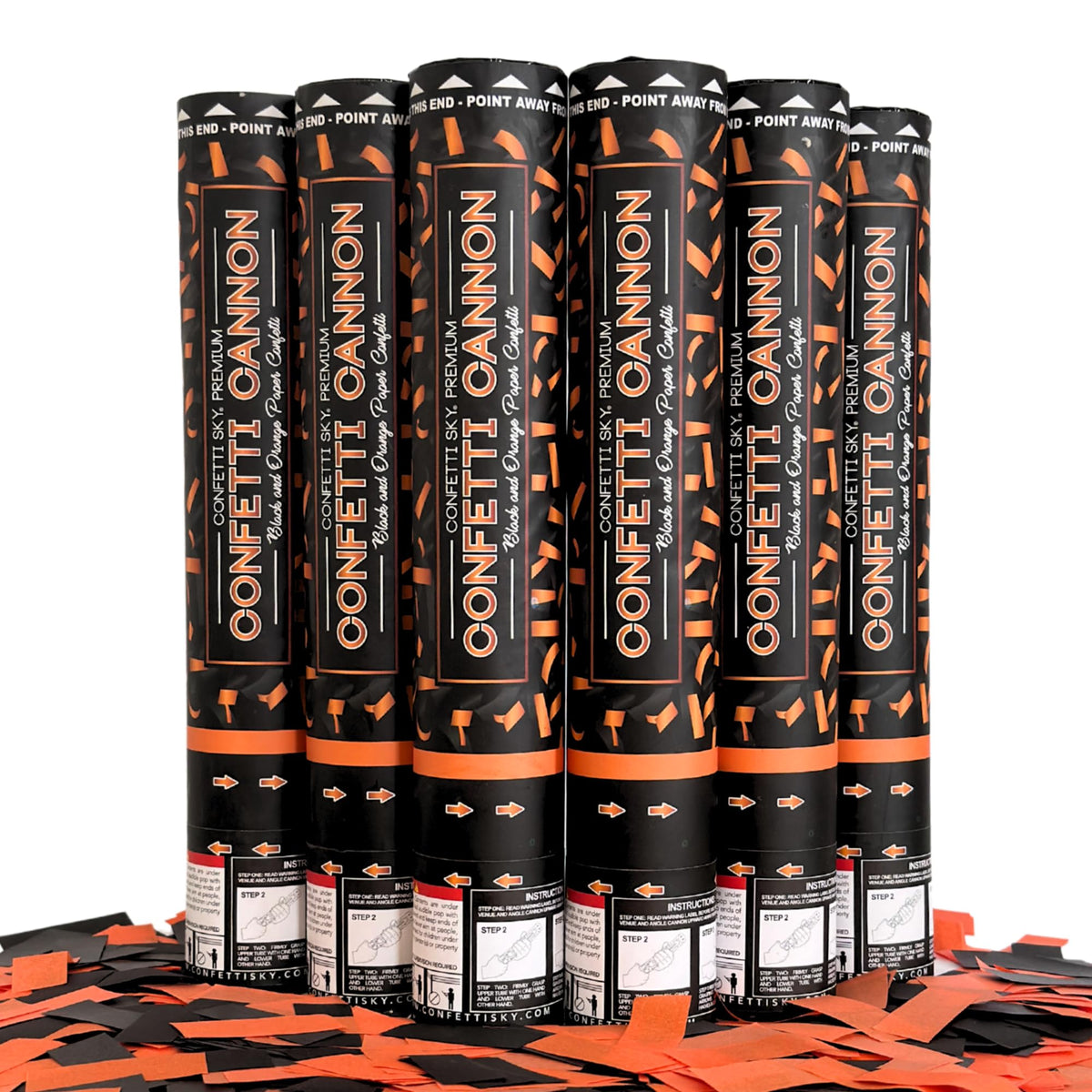 6-Pack 12-Inch Confetti Cannons for Party Celebrations