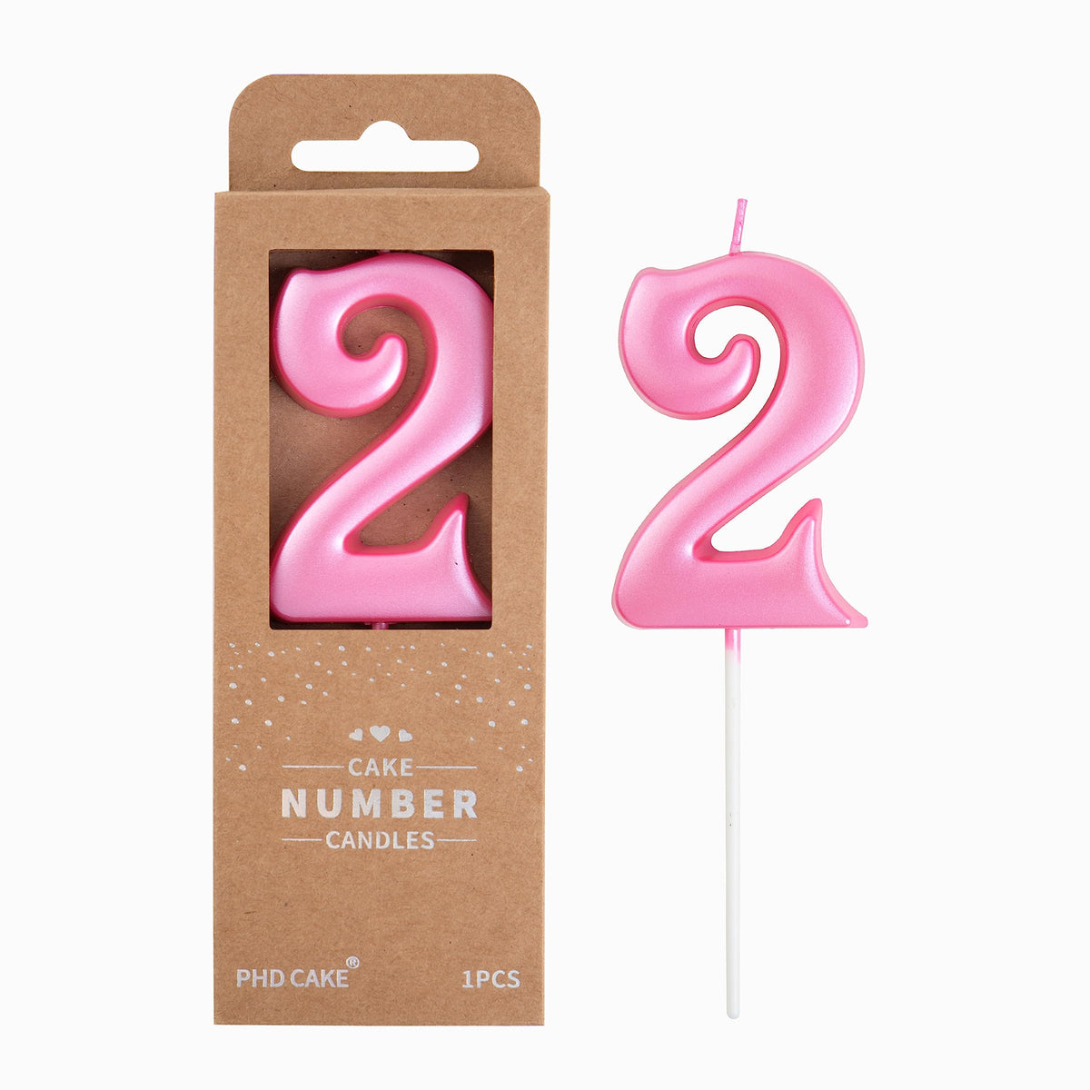 Large Elegant Number Candle for Birthday Cake Celebrations