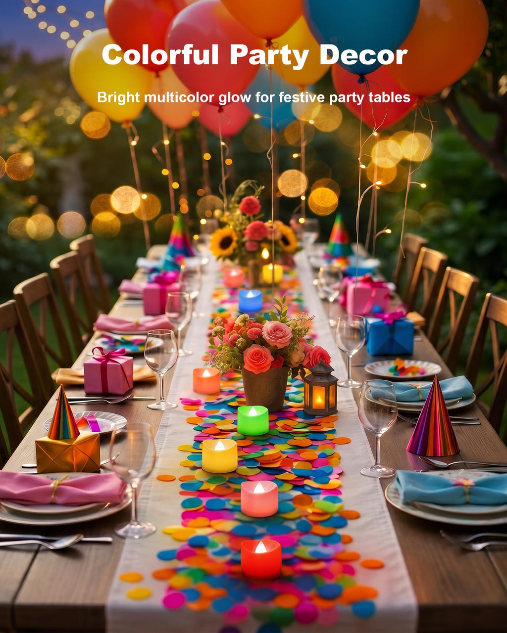 Battery-Operated Flameless Tea Light Candles, 200+ Hours