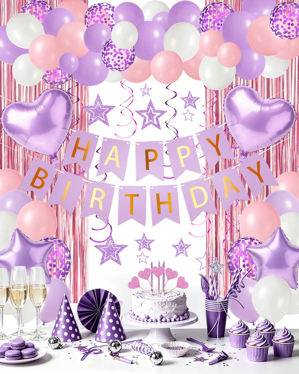 Happy Birthday Banner & Balloon Party Decoration Set