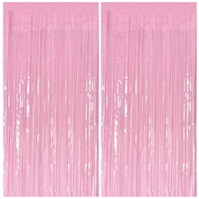 Wavy Metallic Tinsel Fringe Backdrop Curtain for Parties
