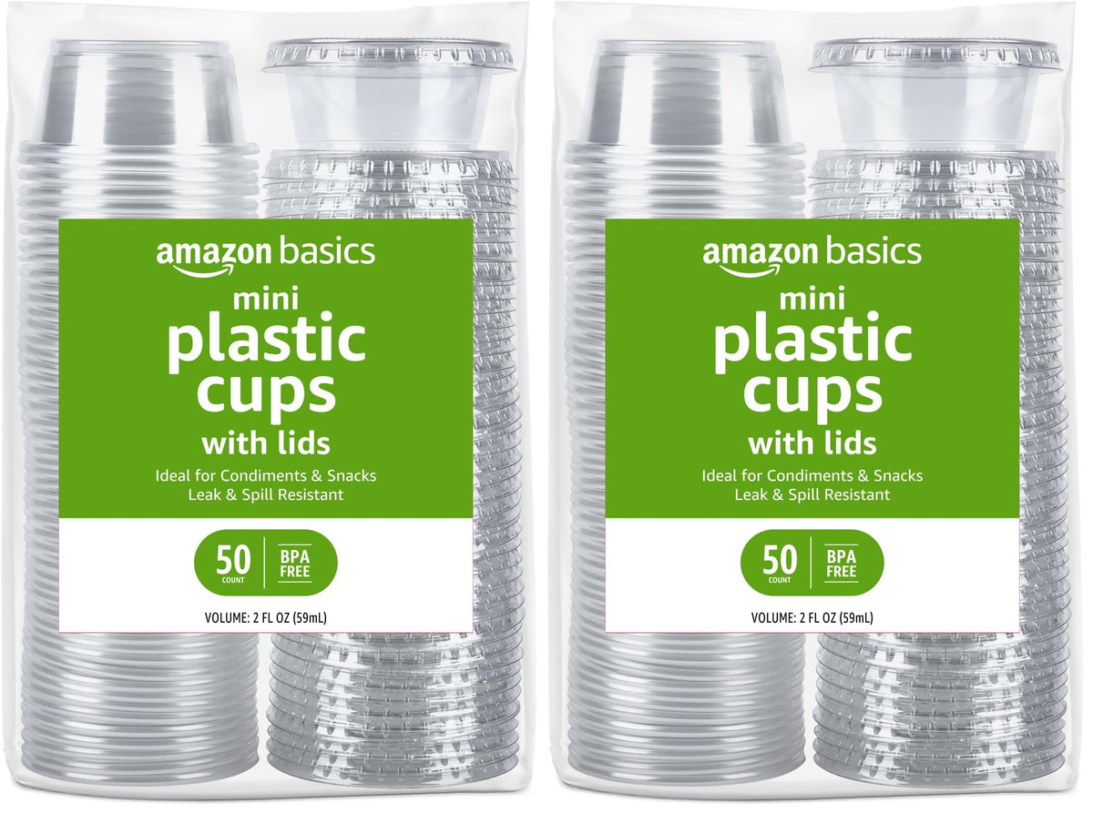 Amazon Basics Disposable Clear Plastic Cups