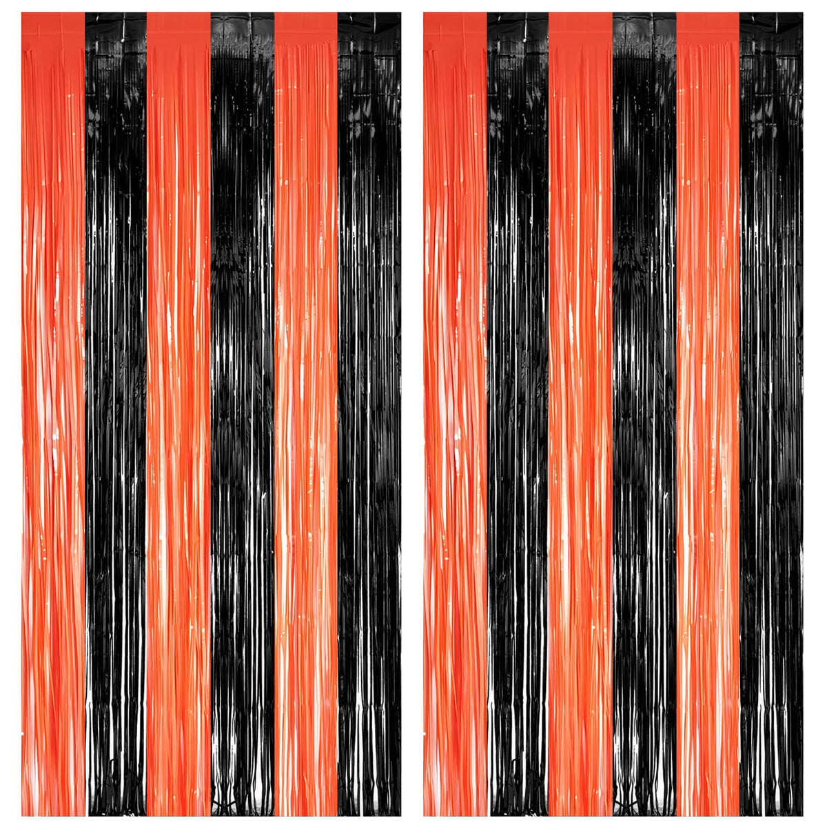 2-Pack Foil Fringe Backdrop Curtains for Party Events