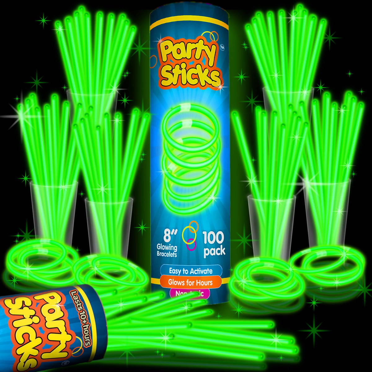 Glow Sticks with Neon Bracelets & Necklaces for Parties