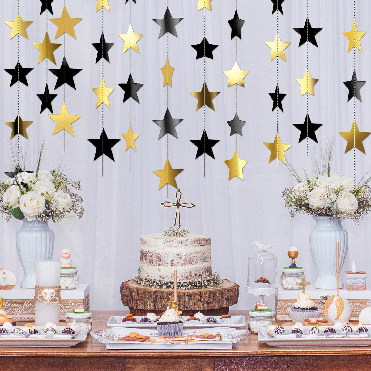 130-Foot Star Garland Banner for Parties & Event Decor