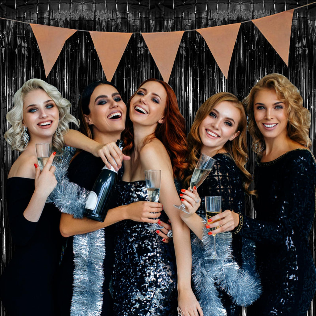 Foil Fringe Streamer Backdrop Curtain for Party Events