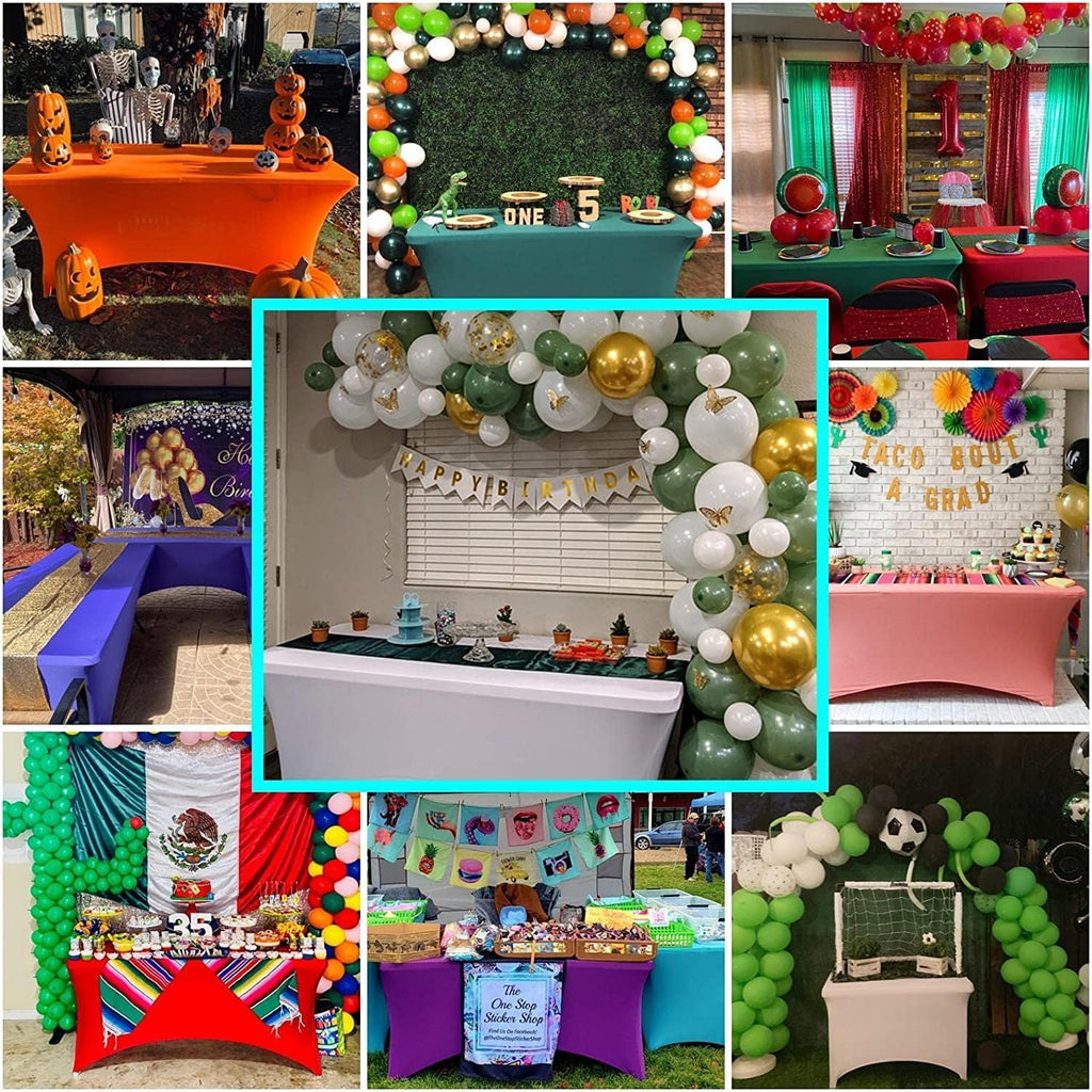 6-Foot Stretch Black Table Cover for Parties & Events