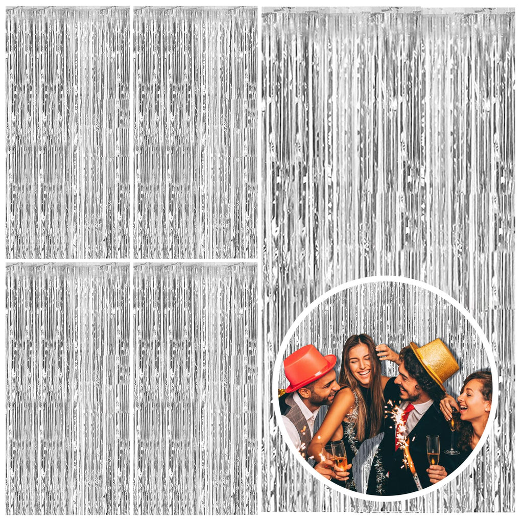Foil Fringe Streamer Backdrop Curtain for Party Events