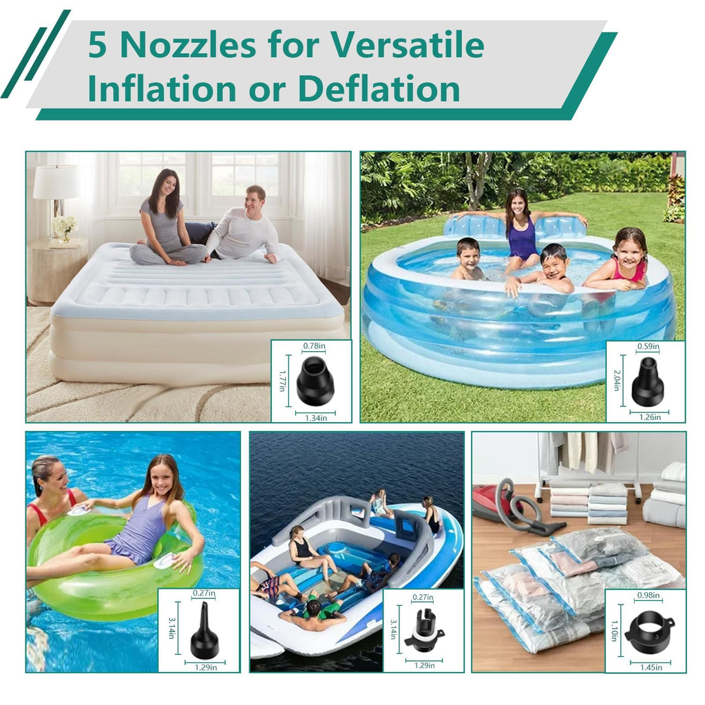 Electric Balloon Pump & Balloon Set with Dual Nozzles