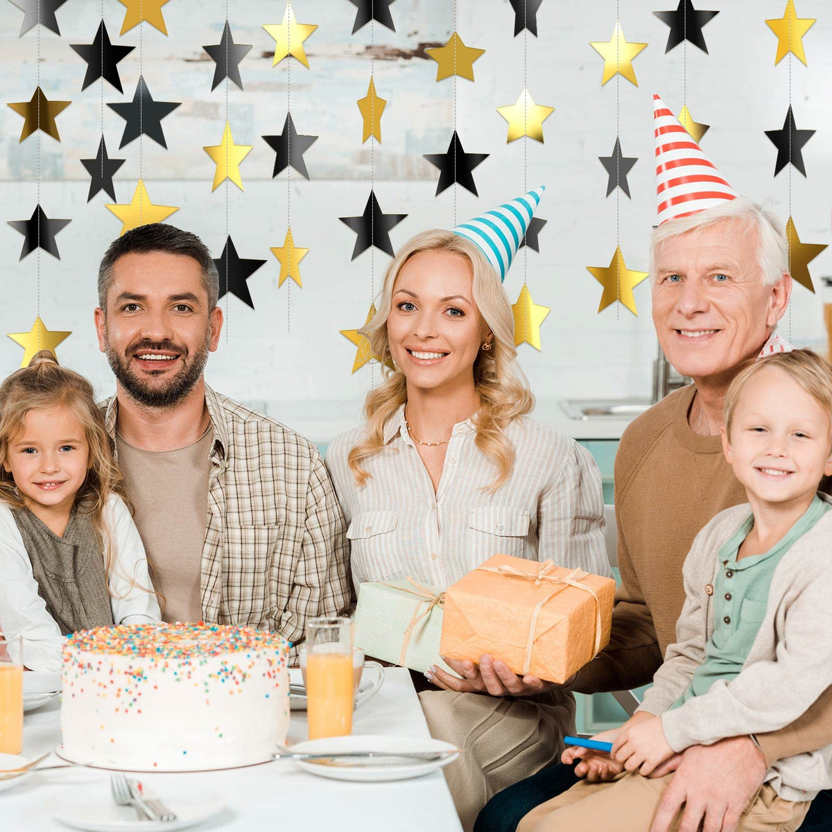 130-Foot Star Garland Banner for Parties & Event Decor